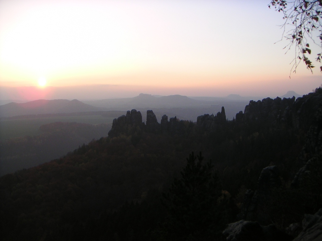 Abendstimmung in den Schrammsteinen